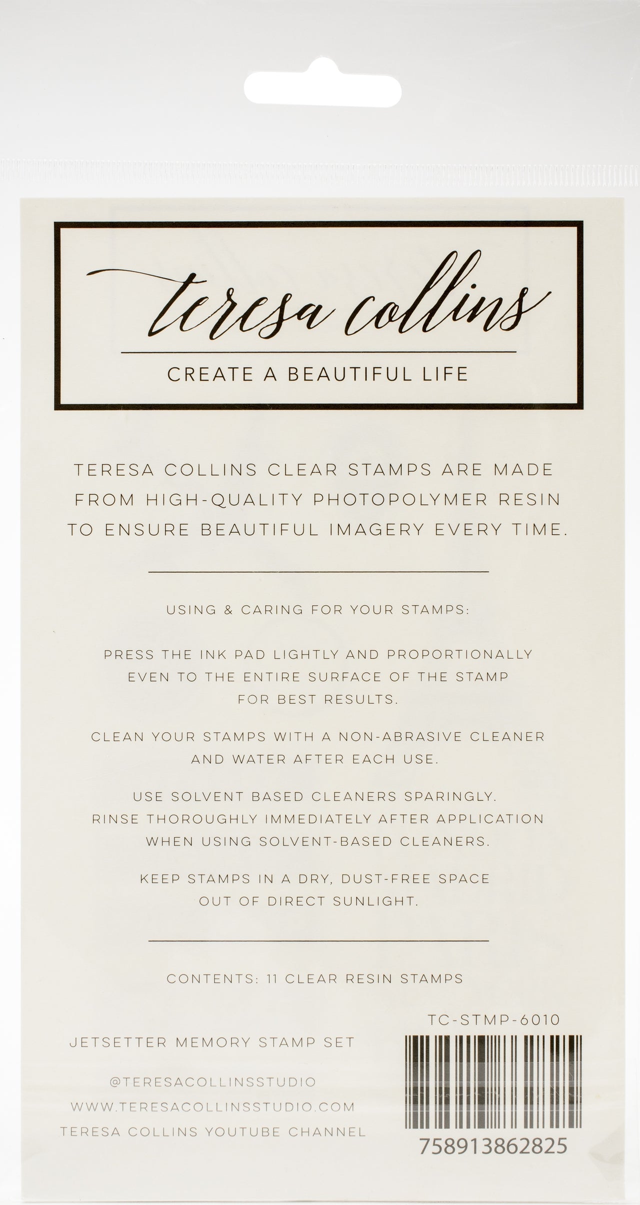 Teresa Collins Clear Stamp Set - Jetsetter, Memory