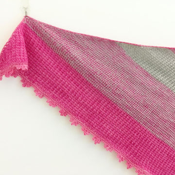 Pink and Grey Striped Shawl