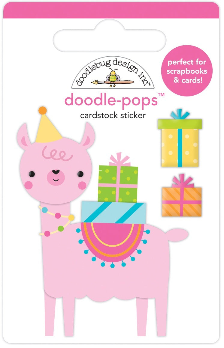 Doodlebug Doodle-Pops 3D Stickers - Party Llama, Hey Cupcake