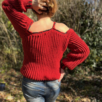 Häkelanleitung Off-the-Shoulder Sweater "Murmillo"