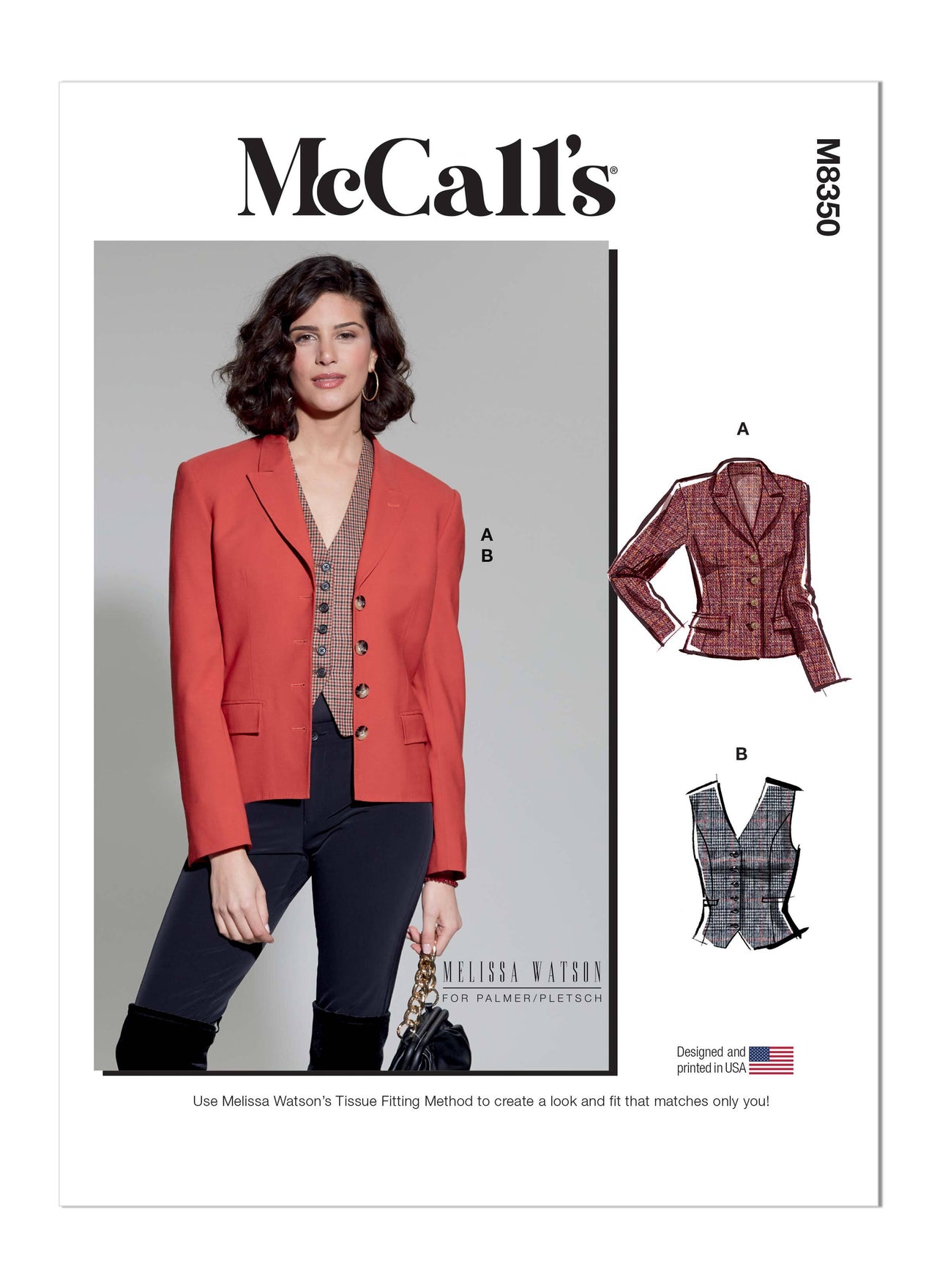 McCall's Misses' Blazer and Vest by Melissa Watson M8350 - Sewing Pattern
