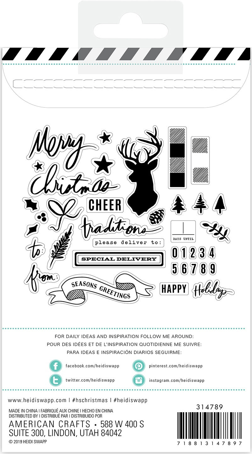 American Crafts Heidi Swapp Winter Wonderland Clear Stamps - Words & Icons