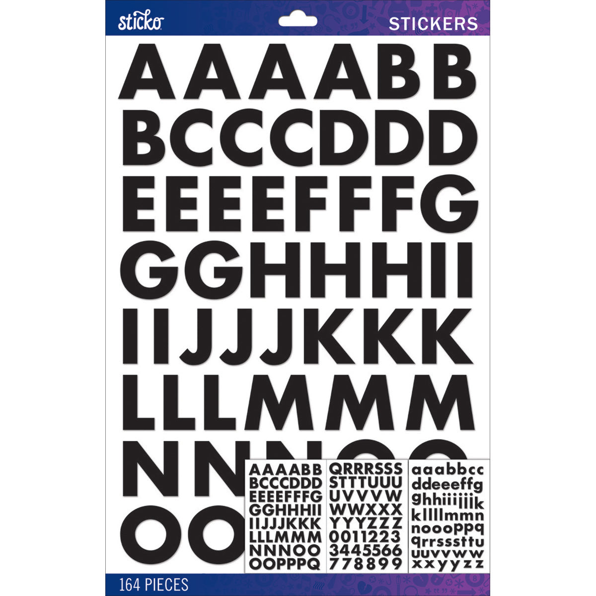 Sticko Alphabet Stickers - Black Futura Bold Large