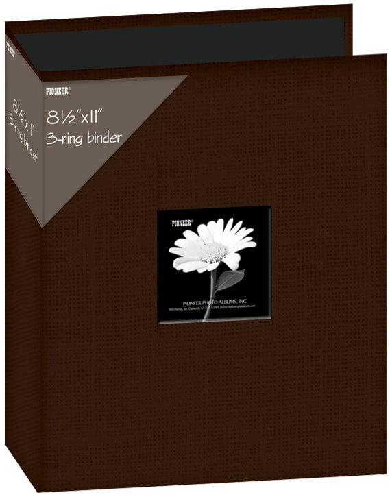 Pioneer 3-Ring Fabric Album 8.5"X11" - Brown
