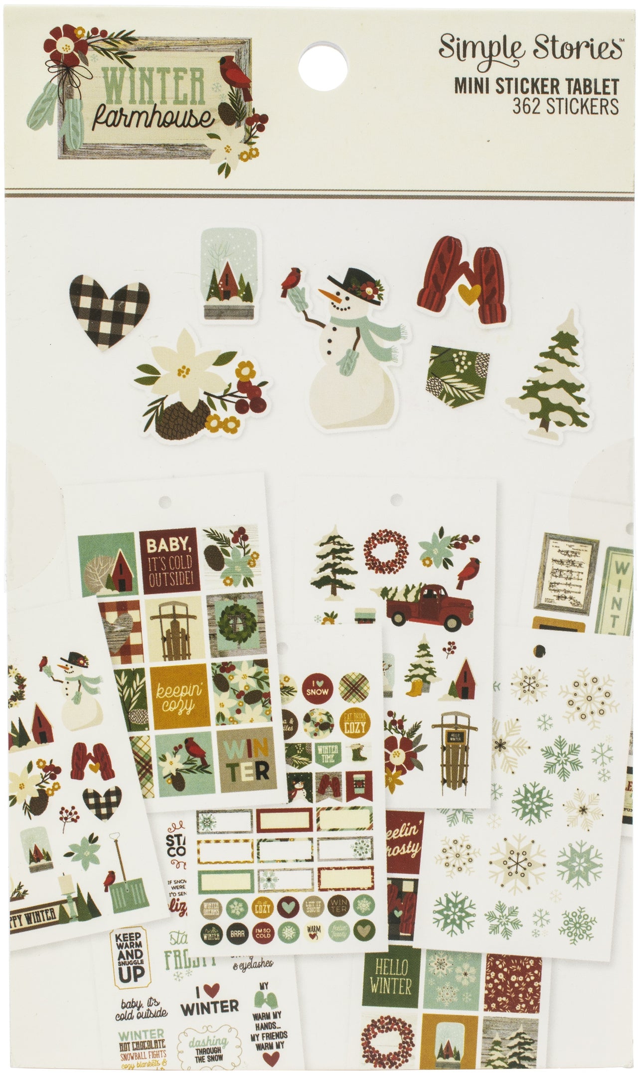 Simple Stories Winter Farmhouse Mini Sticker Tablet 362/Pkg - 600459
