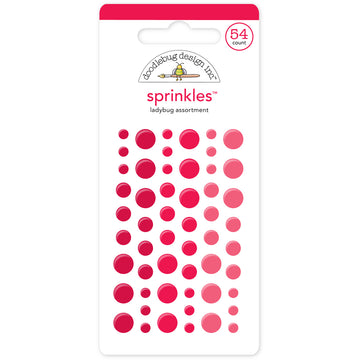 Doodlebug Sprinkles Adhesive Glossy Enamel Dots - Ladybug, 54/Pkg