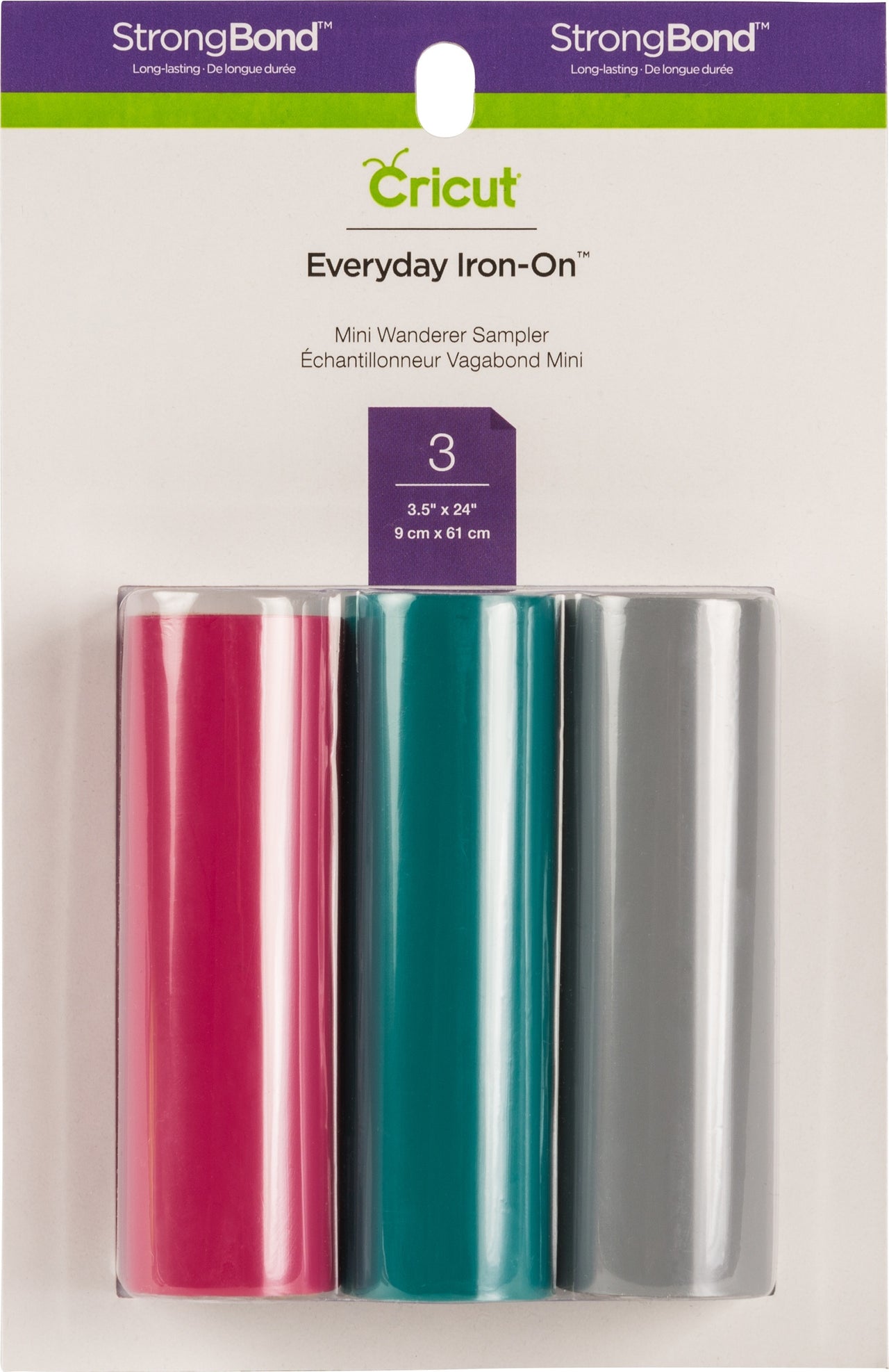 Cricut Mini Everyday Iron-On Vinyl 3.7"X24" 3/Pkg - Wanderer