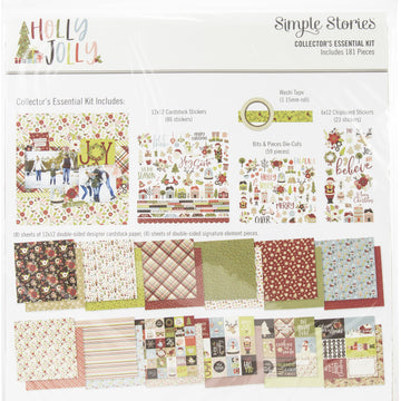 Simple Stories Collector's Essential Kit 12"X12" - Holly Jolly