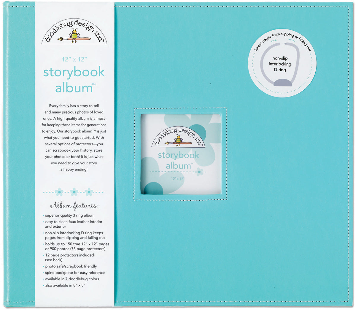 Doodlebug Storybook D-Ring Album 12"X12" - Swimming Pool