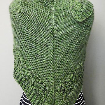 HALO Triangle Silk Lace & Brioche Shawl Wrap