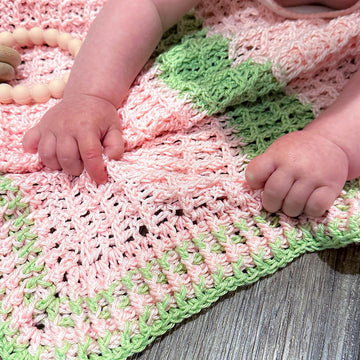Watermelon Waffle Stitch Baby Blanket