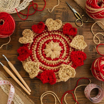 Crochet Heart Coaster Pattern | PDF + Video Tutorial