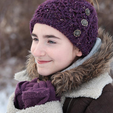 Diamond Lace Messy Bun Hat