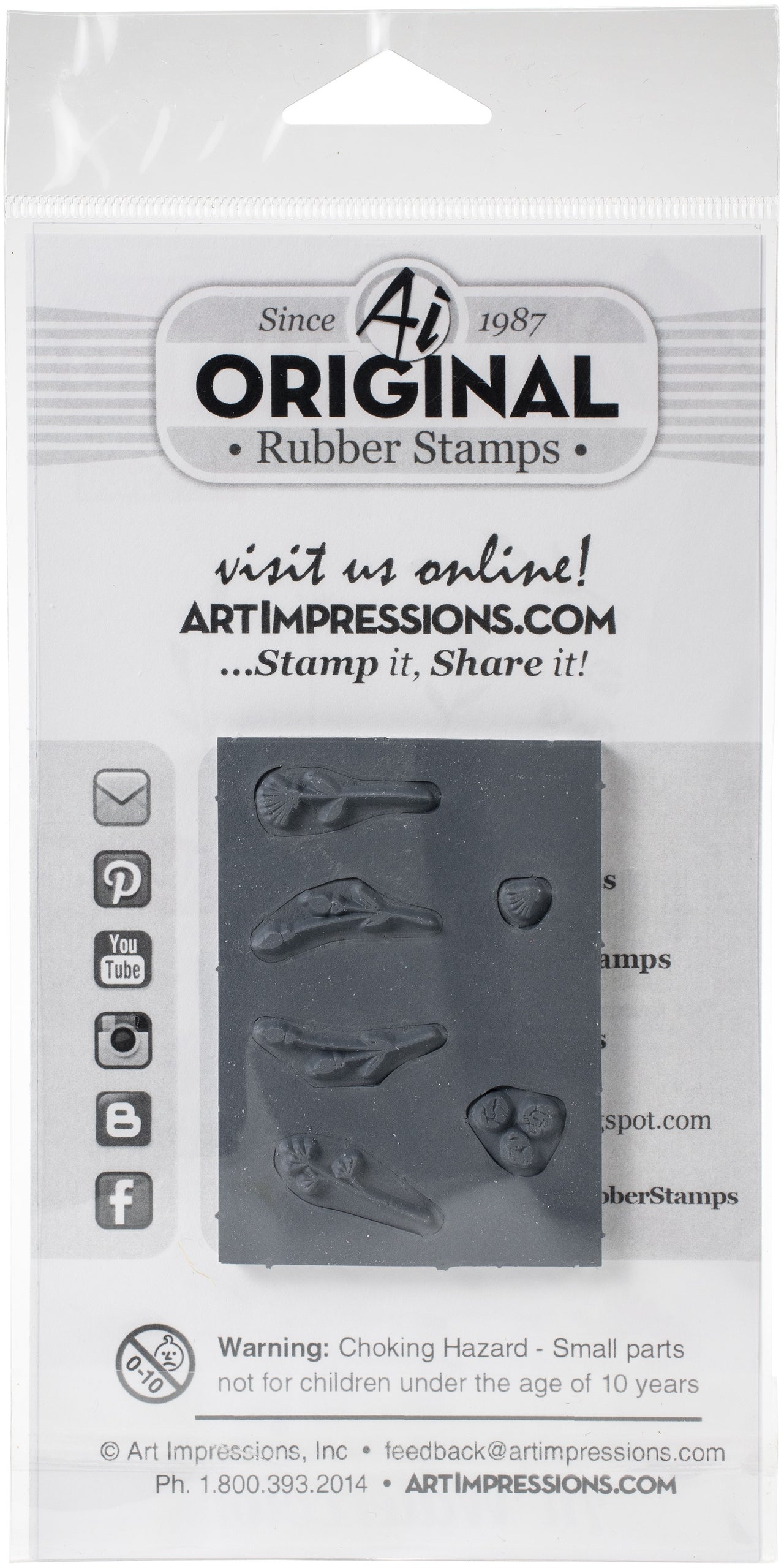 Art Impressions Watercolor Cling Rubber Stamps - WC Flower Set 4
