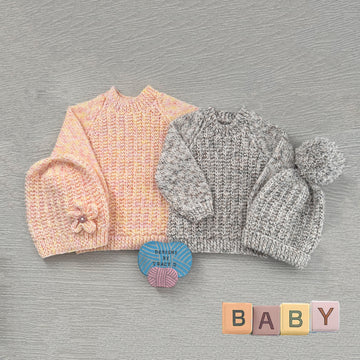 Quinn Baby sweater and Hat 18"-22" chest size