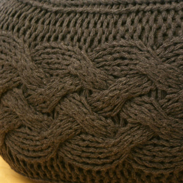Pouffe / Footstool / Ottoman Super Chunky Cable Knit 25" diameter x 16.5" high