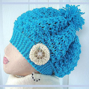 338 LACY CARRIBEAN BERET, SLOUCHIE, RASTA HAT