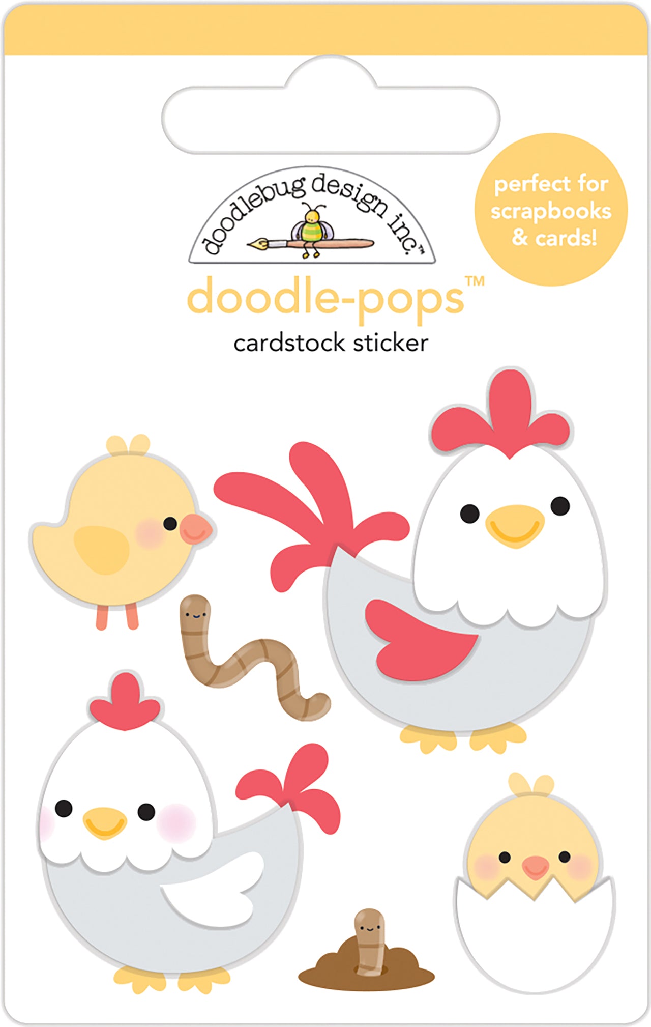 Doodlebug Doodle-Pops 3D Stickers - Hen & Chicks