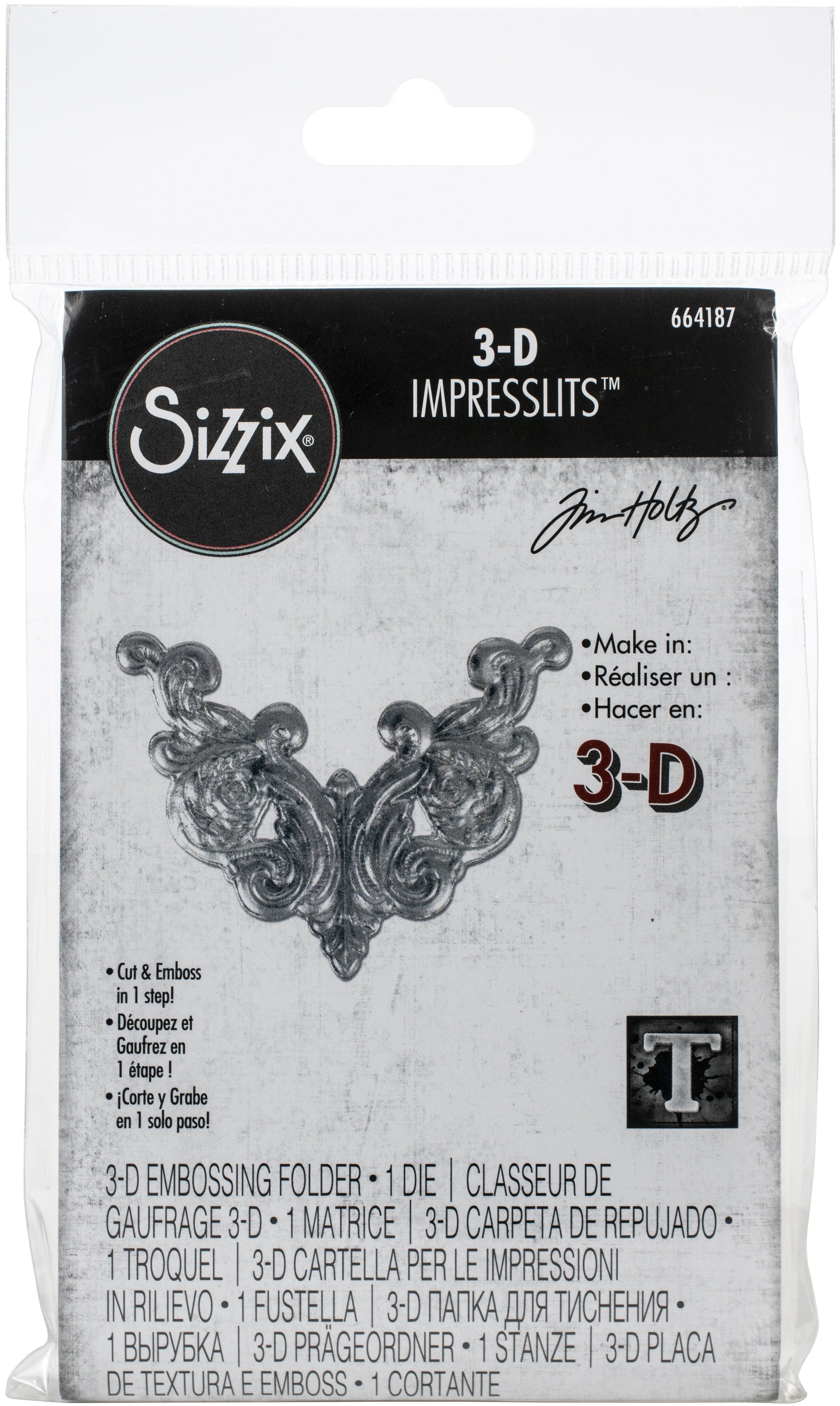 Sizzix 3D Impresslits Embossing Folder By Tim Holtz - Fanciful
