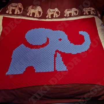 Baby Elephant Blanket C2C Diagonal Crochet Pattern Animal Graphgan