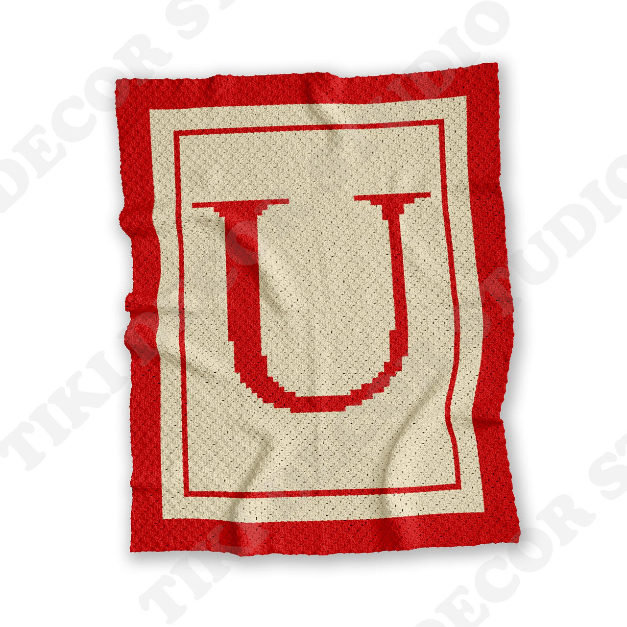 Name Letter-U Baby Blanket C2C CROCHET PATTERN