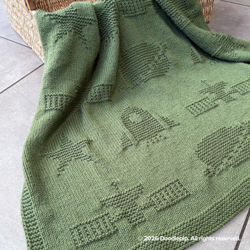 Space Rocket Knit Blanket