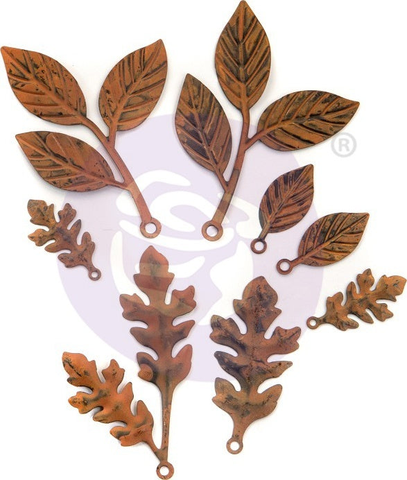 Prima Marketing Finnabair Mechanicals Metal Embellishments - Woodland Leaves 8/Pkg