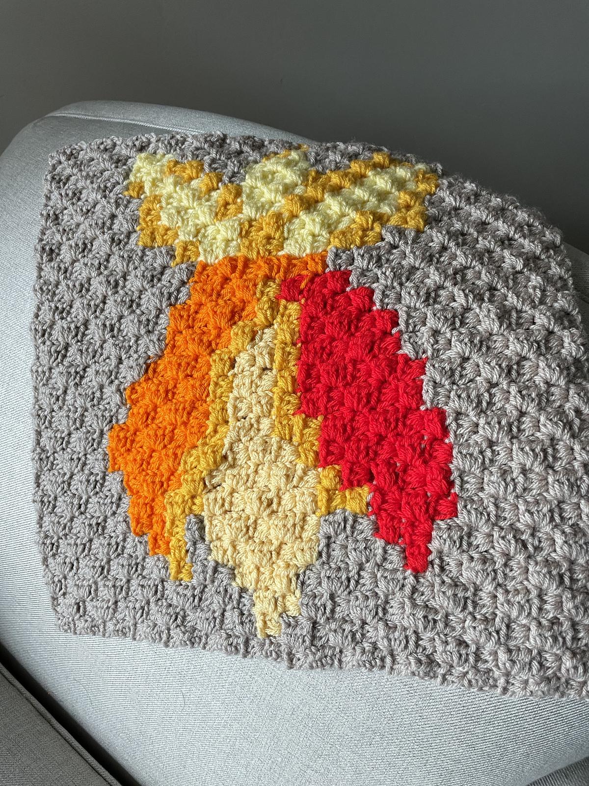 Ornamental Corn C2C Blanket Square