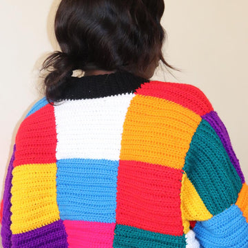 Cheerful crochet Patchwork Cardigan