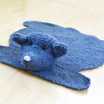 Teddy Bear Skin Rug Acrylic Throw Blanket 22" x 22"