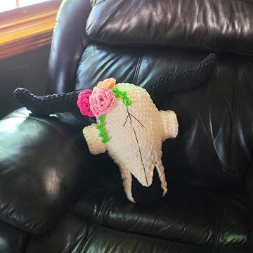 Desert Rose Skull Pillow
