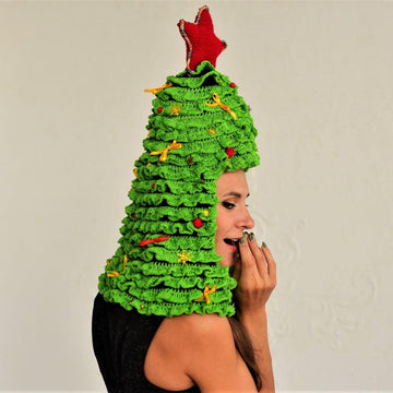 Crochet Christmas tree hat