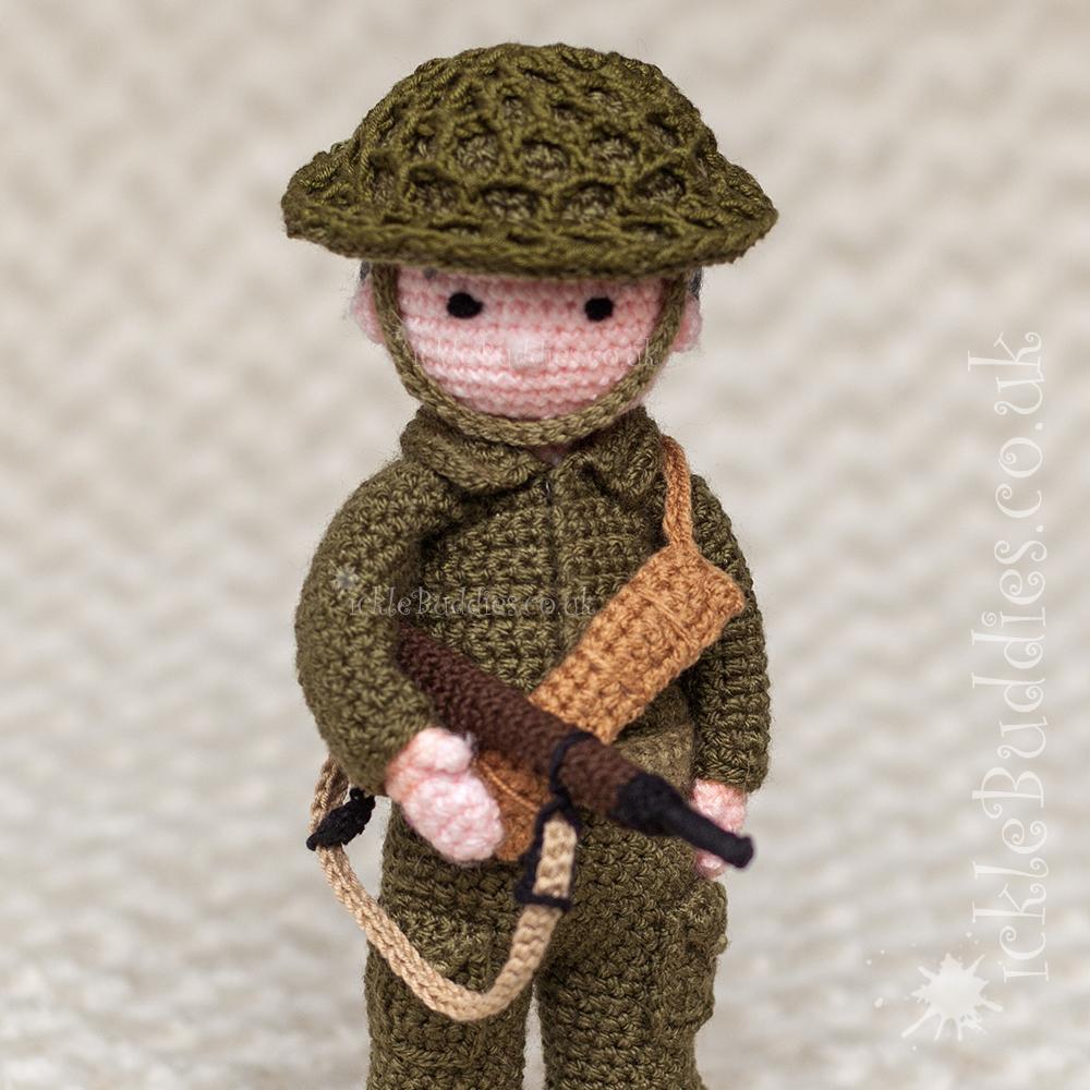 WWII Soldier with removable clothes Crochet Pattern
