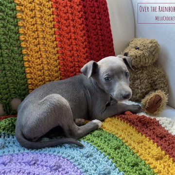 Over the Rainbobble Blanket pattern by Melu Crochet