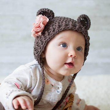 Ribbed Baby Bear Bonnet
