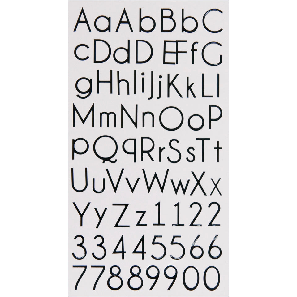 Sticko Alphabet Stickers - Thin Upright Black
