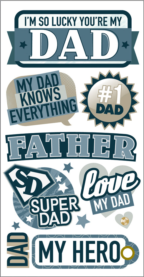 Trends International SandyLion Essentials Dimensional Stickers - My Beloved Dad