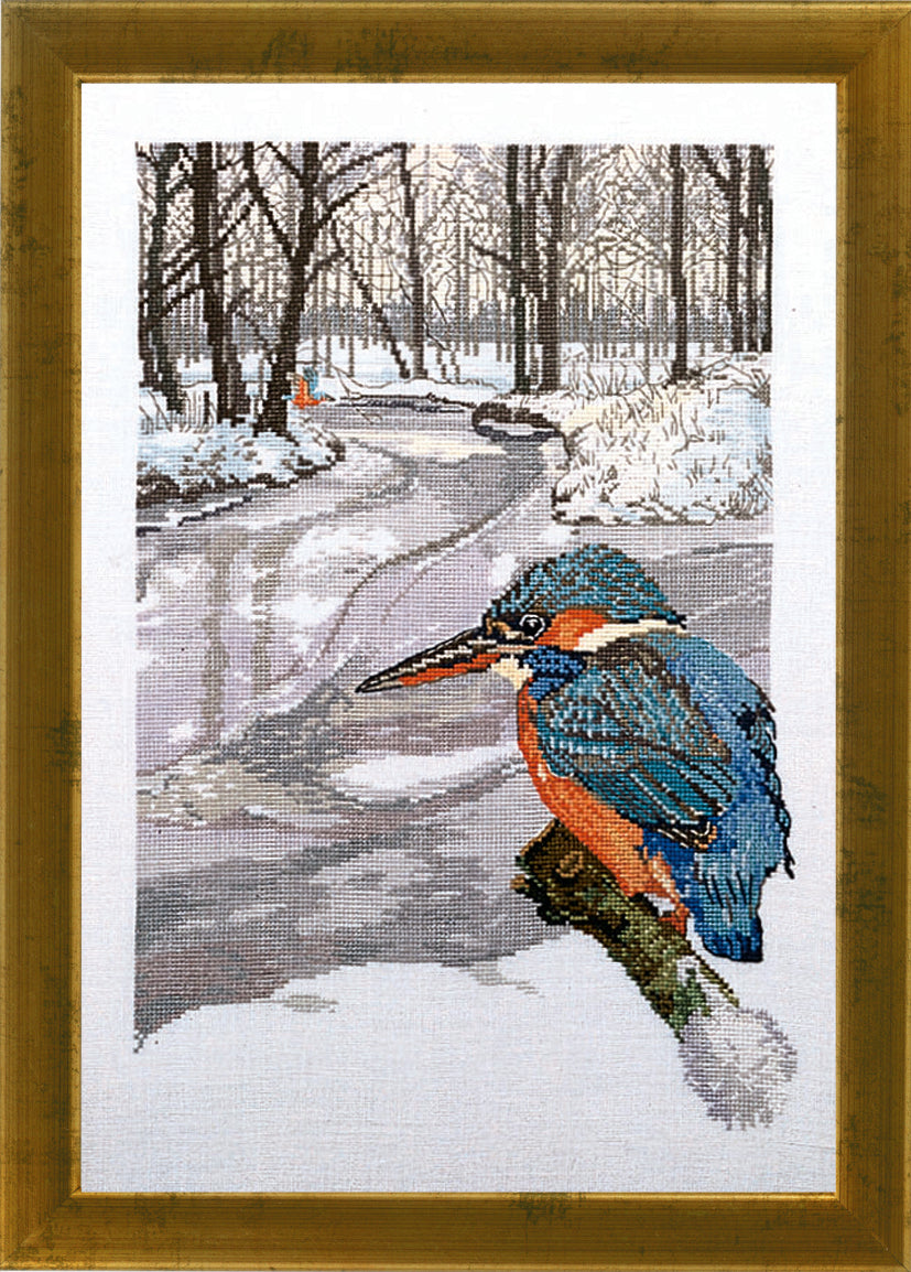 Permin Kingfischer Cross Stitch Kit - 47 x 34 cm