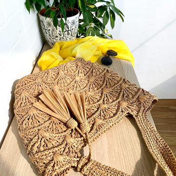 Crochet Raffia Tote Bag Pattern: Beach Shell Bag
