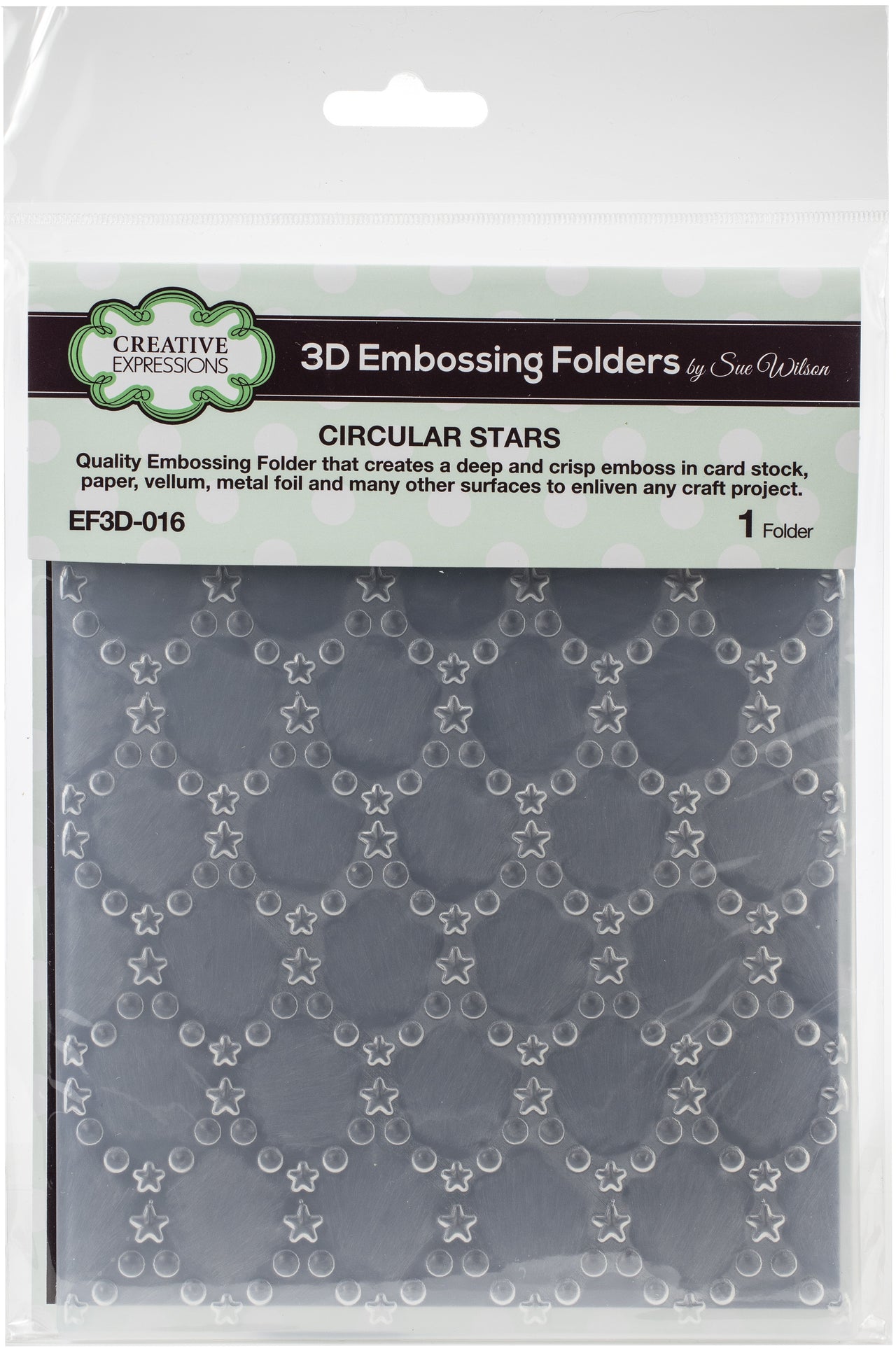 Creative Expressions 3D Embossing Folder 5.75"X7.5" - Cicular Stars