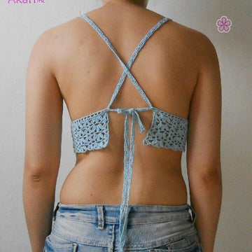 Crochet bralette with flowers _ M27