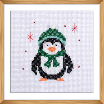 Trimits Mini Counted Cross Stitch Kit: Penguin Cross Stitch Kit - 13 x 13cm