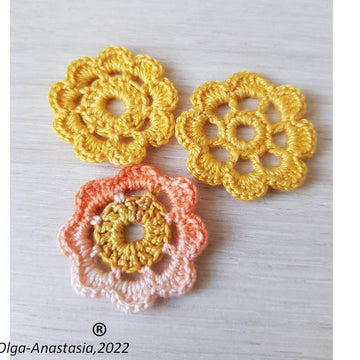 Medium crochet flower for autumn decor