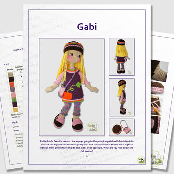21 inch crochet doll pattern PDF, Large amigurumi doll, Gabi