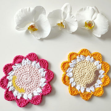 "Spring Blossom" Flower Coaster - Home Decoration Crochet Pattern