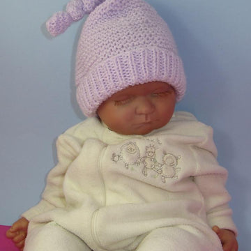 Baby Garter Stitch Topknot Pixie Hat