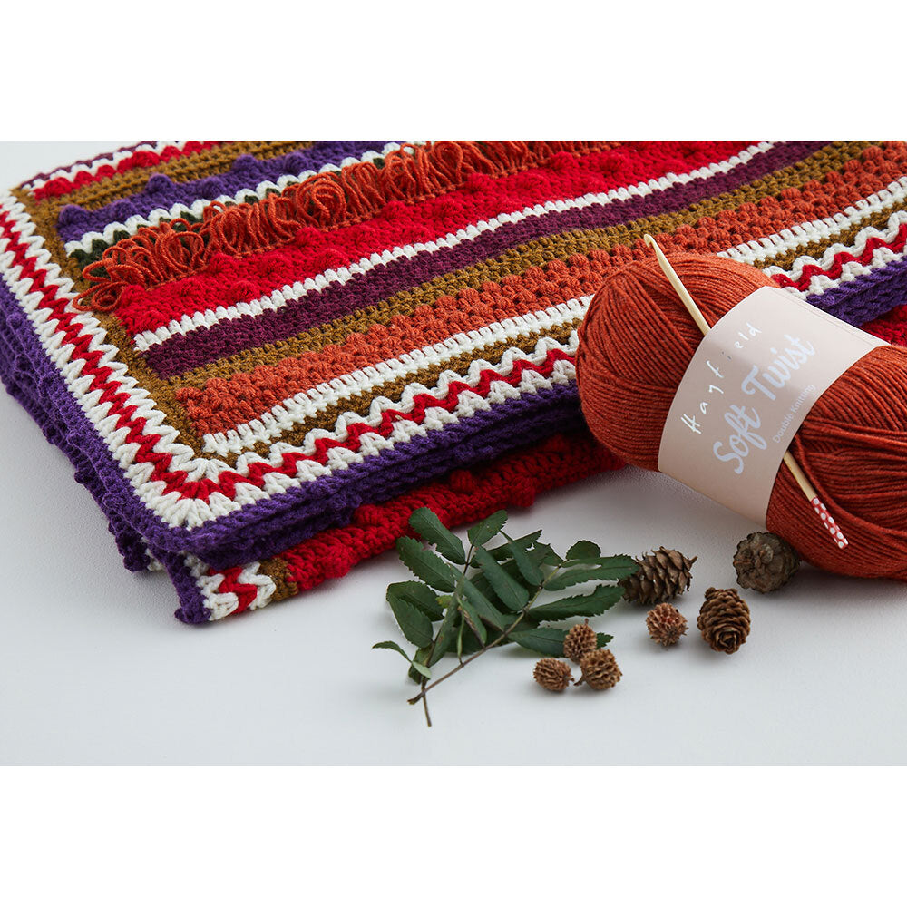 Hayfield Soft Twist Winter Berries Blanket CAL