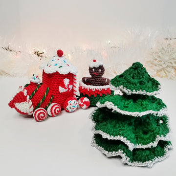 Gingerbread Christmas Train Amigurumi Set