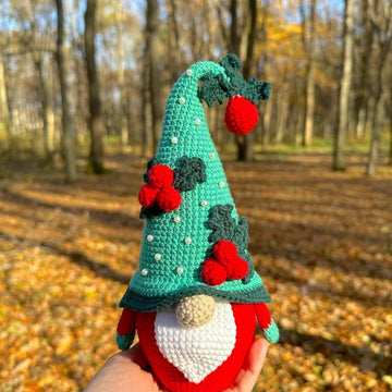 Christmas gnome in green hat