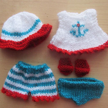 Beach Outfit for 5" Berenguer Doll